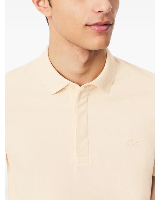 Lacoste White Logo-Patch Piqué Polo Shirt for men