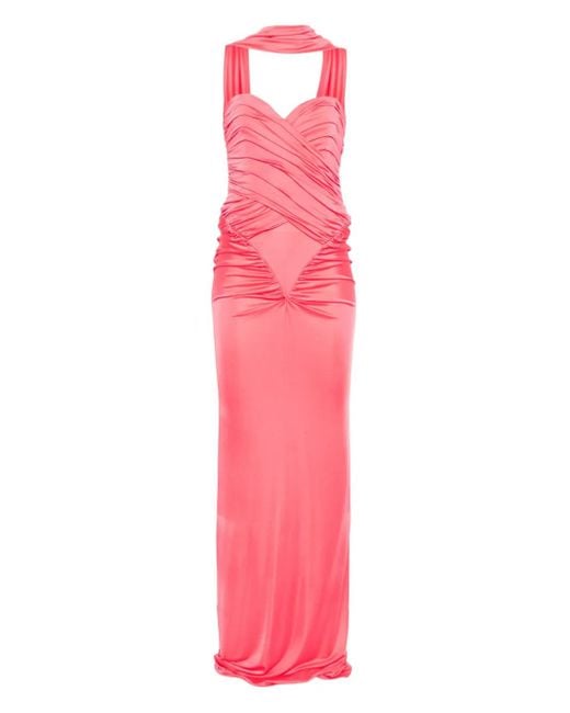 The New Arrivals Ilkyaz Ozel Pink Off-Shoulder Dress