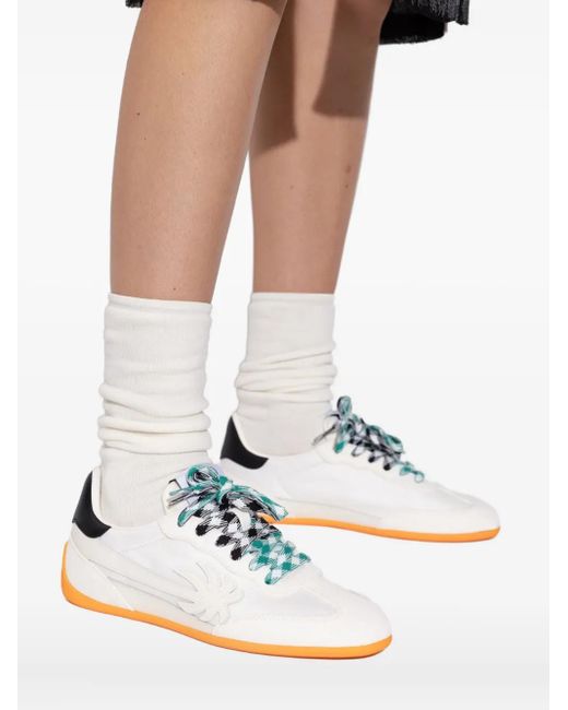 Palm Angels White Palm Tree Lace-Up Sneakers
