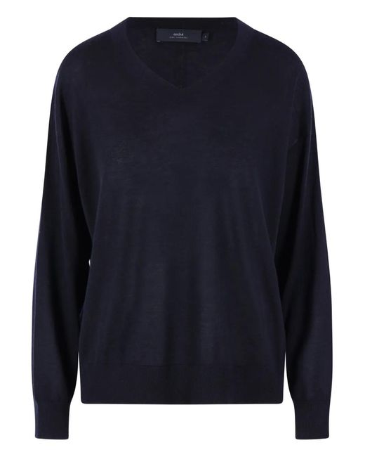 Pull Côtelé À Col V arch4 en coloris Blue