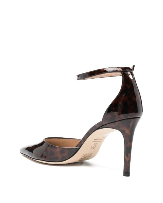 Stuart Weitzman Brown Pointed-Toe Pumps With Leopard Print