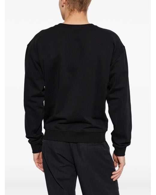 DIESEL Black S-Norm-Aa5 Logo-Embroidered Sweatshirt for men