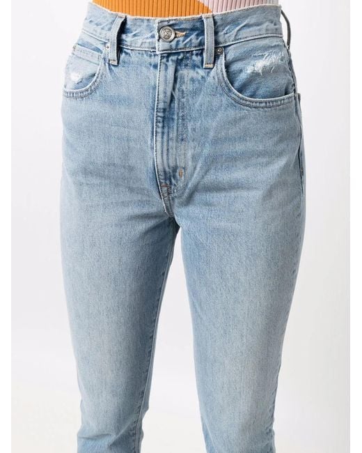 SLVRLAKE Denim Blue High-Rise Straight-Leg Jeans