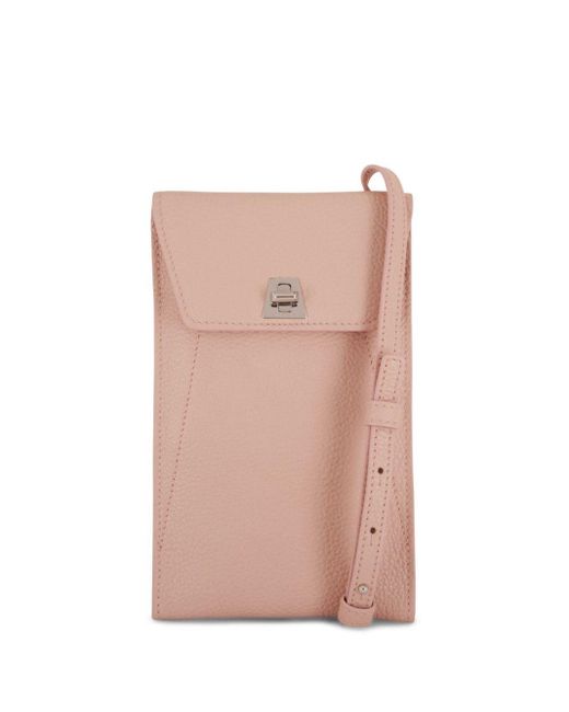 Akris Pink Leather Phone Crossbody Bag