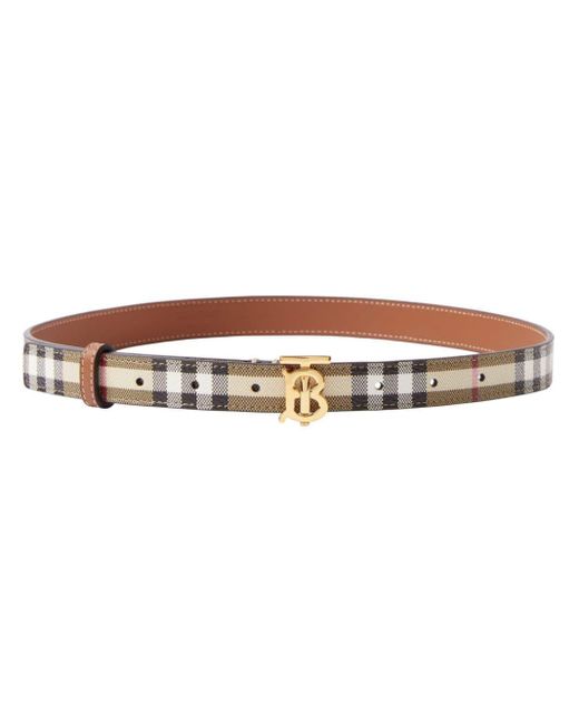 Burberry Brown Vintage Check Logo-buckle Belt