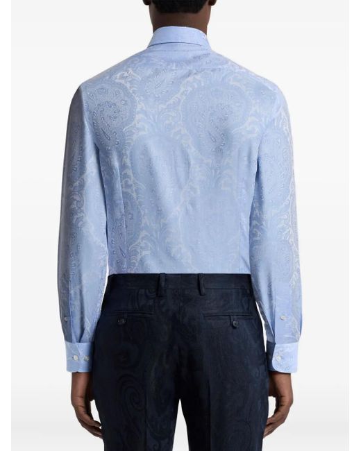 Etro Blue Roma Cotton Shirt for men