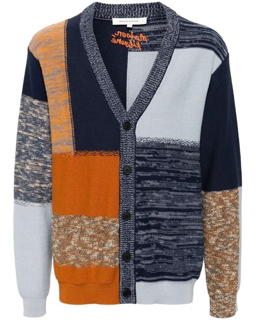 Maison Kitsuné Blue V-Neck Knit Cardigan for men