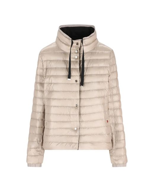 Chaqueta Con Cordones Y Cuello Alto Herno de color Black