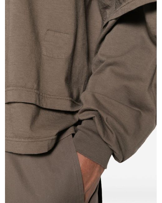 Sudadera con capucha y diseño de capas Rick Owens de hombre de color Brown