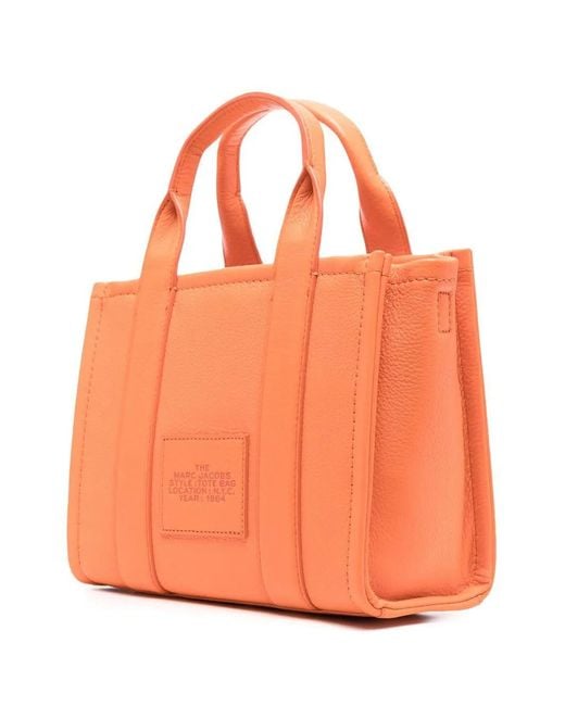 Marc Jacobs Orange The Leather Mini Tote Bag
