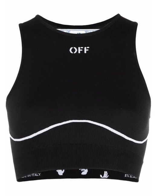 Off-White c/o Virgil Abloh Black Athl Stamp Logo Bra
