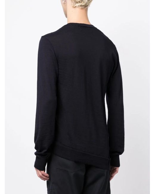 Comme des Garçons Blue Logo-Patch Wool Jumper for men