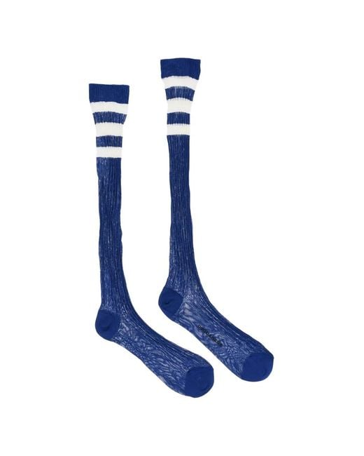 DSquared² Blue Ribbed-Knit Striped Socks