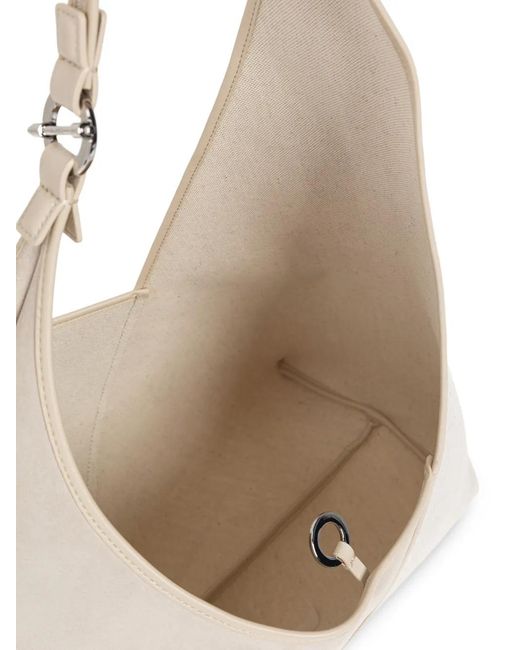 Samsøe & Samsøe White Sakaia Panelled Leather-Trim Shoulder Bag