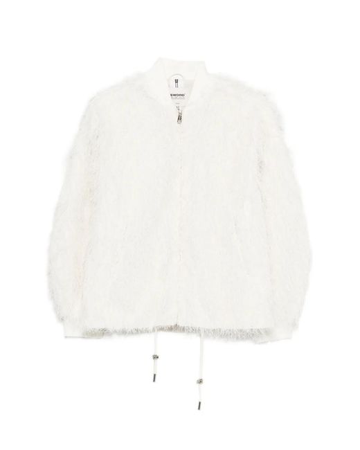 S.W.O.R.D White Fringed Bomber Jacket