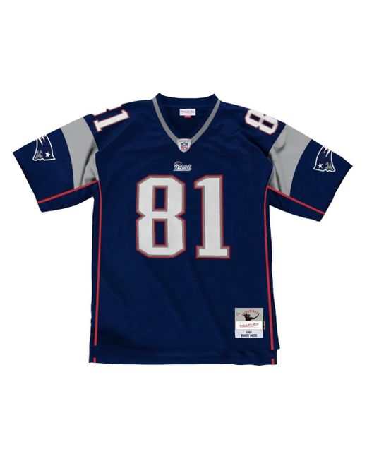 Mitchell & Ness Blue "Nfl New England Patriots 07 Randy Moss" Football Jersey for men