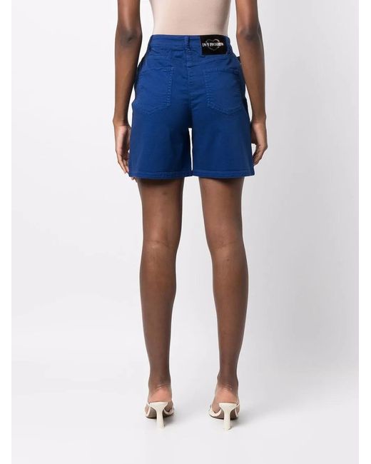 Love Moschino Blue High-Waisted Chino Shorts
