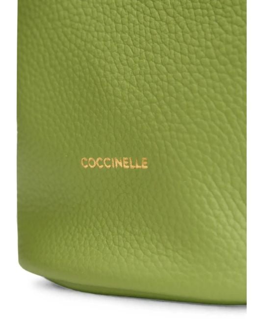 Coccinelle Green Grained Leather Shoulder Bag