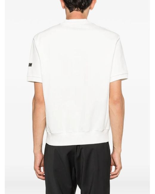 Pmds White Branding Textured Short-Sleeve T-Shirt for men