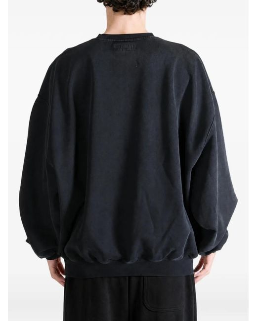 Vetements Black Fu Very Much Floral-Print Graphic-Print Sweater for men