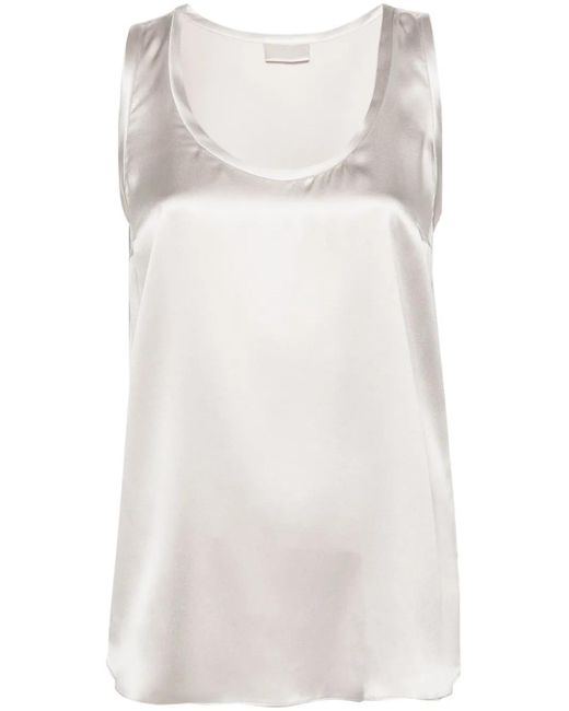 Brunello Cucinelli Natural Sleveless Blouse Clothing