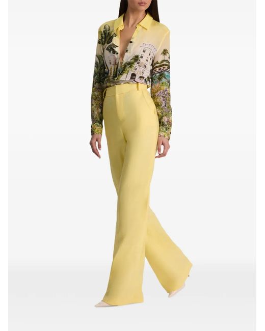 Alice + Olivia Yellow Lula Welt-Pockets Trousers