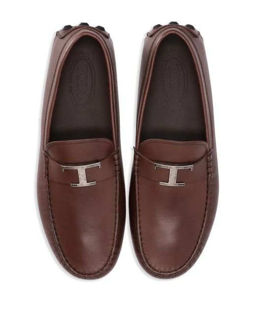 Tod's Brown Gommino Leather Loafers for men