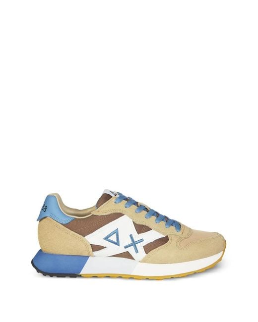 Sun 68 Blue Jaki Bicolor Sneakers for men