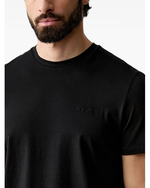Joop! Black Cosmo Logo-Embroidered T-Shirt for men