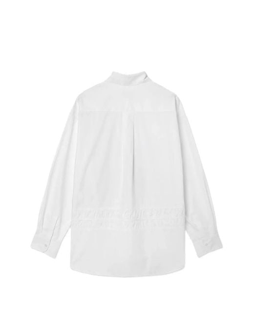 SAGE NATION White Fossil Ruched-Panel Shirt