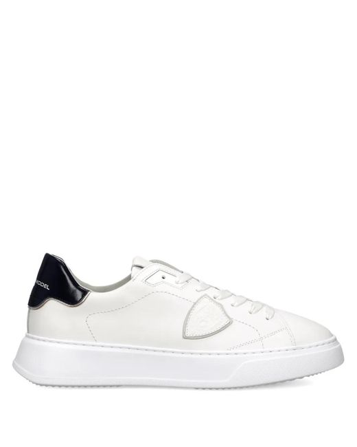 Philippe Model White Temple Low Leather Trainers for men