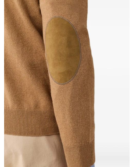 Hackett Natural Patch-Detail Crew-Neck Sweater for men