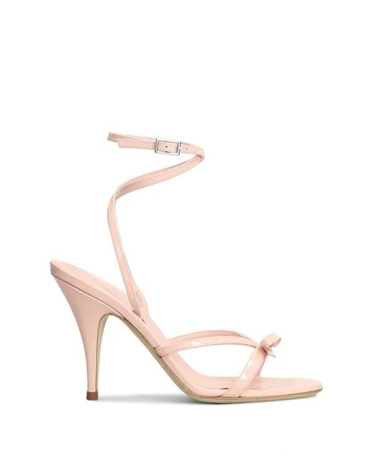 3Juin Pink Megan Charme Bow-Detail Wrap-Around Sandals