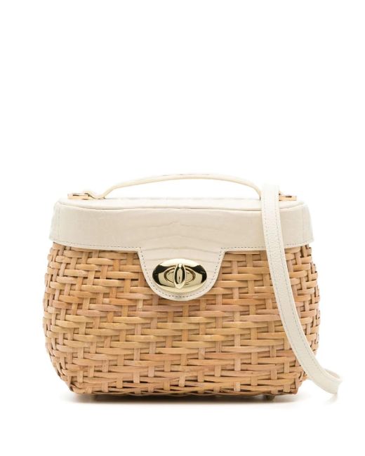 MARIA OLIVER Natural Woven Wicker-Design Crossbody Bag