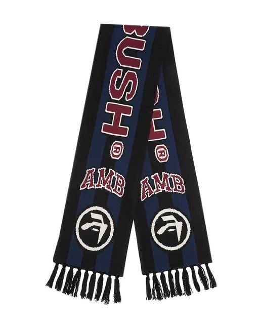 Ambush Blue Fringed-Edge Scarf