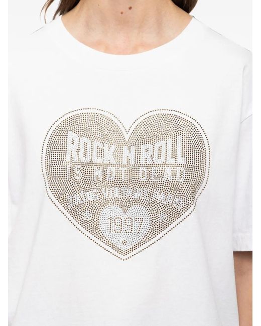 Zadig & Voltaire White Taida Bc Heart Rnr Strass