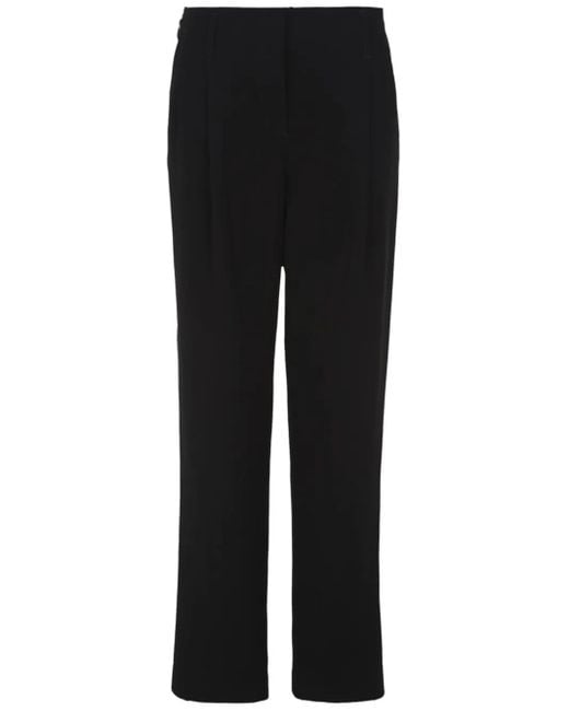 Giorgio Armani Black Tailored Straight-Leg Trousers