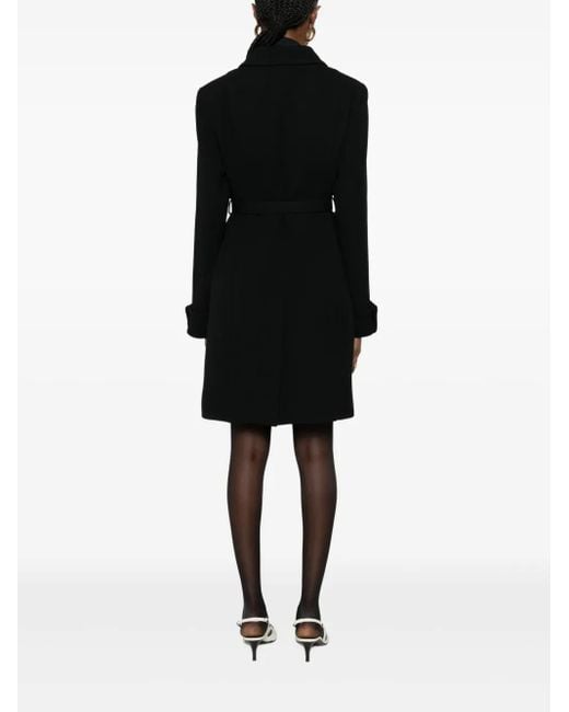 Manteau Boutonné À Taille Ceinturée P.A.R.O.S.H. en coloris Black