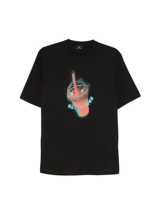 Paul Smith Black Casual Fit T Shirt "Drink" for men