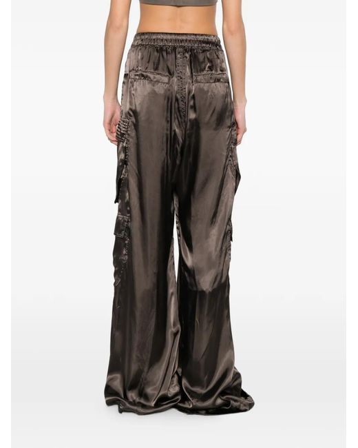 Rick Owens Brown Cargo Drawstring Palazzo Pants