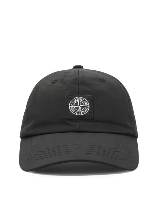 Stone Island Black Logo-Patch Baseball Cap for men