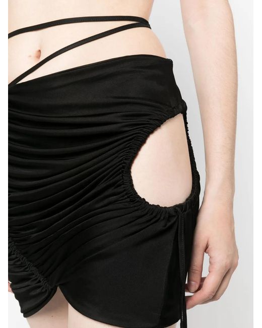 ANDREADAMO Black Cut-Out Detail Asymmetric Skirt
