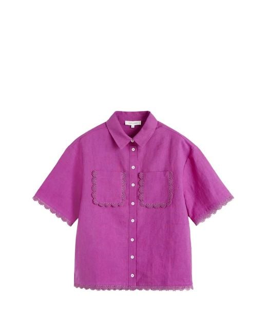 Chinti & Parker Purple Scallop-Trim Shirt