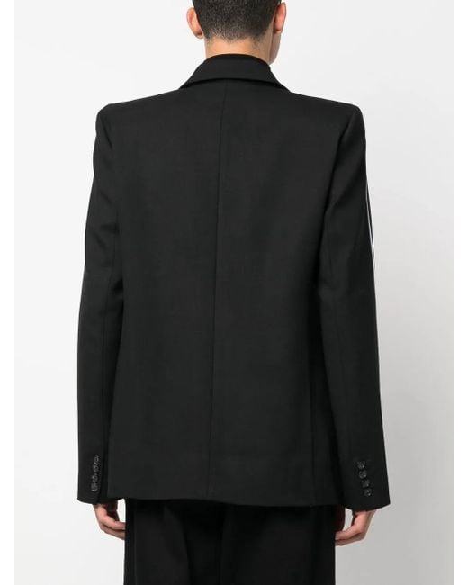 VTMNTS Black Single-Breasted Wool Blazer for men
