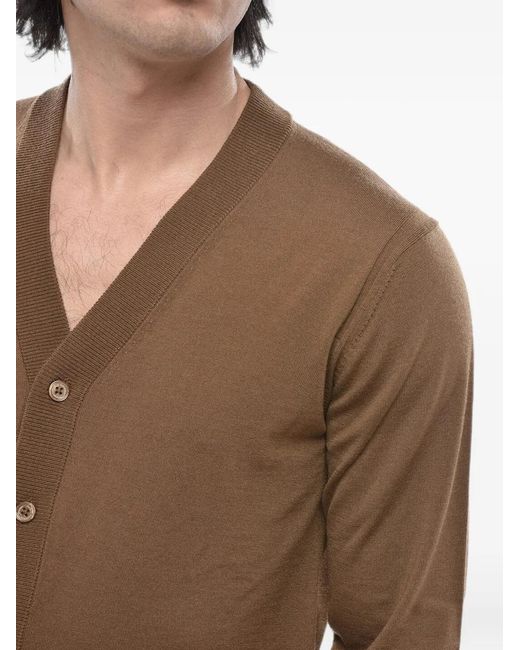 Paolo Pecora Brown Button-Up Cardigan for men