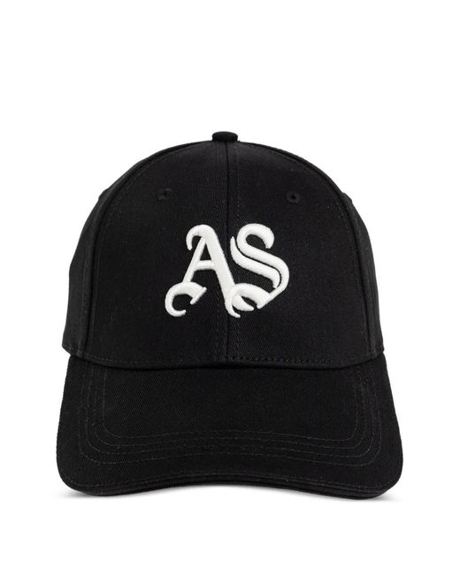 AllSaints Black Logo-Embroidered Baseball Cap