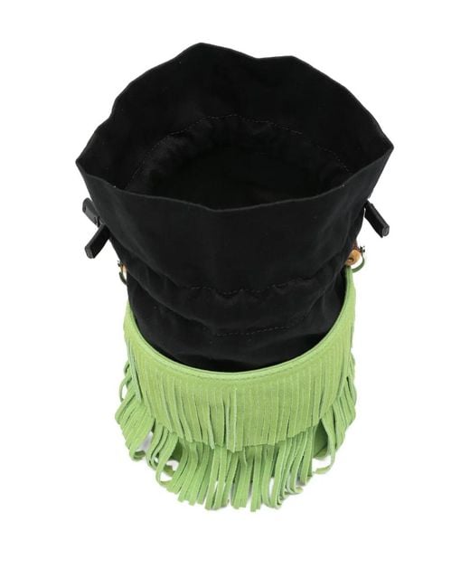 Simon Miller Green Tiki Fringe Top-Handle Tote Bag