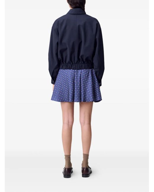 Claudie Pierlot Blue Cropped-Jacke Mit Reißverschluss