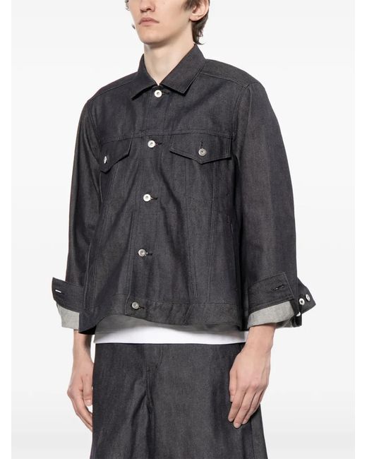 COMME DES GARÇON BLACK Black Button Long-Sleeve Denim Jacket