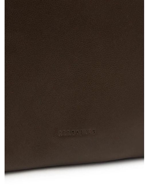 AllSaints Brown Harluna Zip-Up Clutch Bag